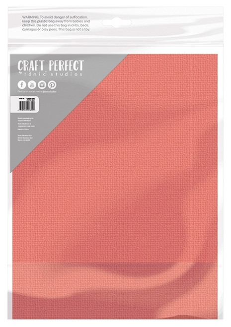 Craft Perfect Weave Textured Classic Card 8.5"X11" 10/Pkg-Coral Pink - CARD 8-9663
