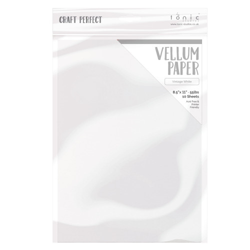 Craft Perfect Vellum Paper 8.5"X11" 10/Pkg-Vintage White - 9935E - 818569029352