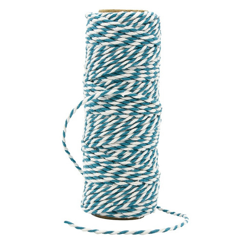 Craft Perfect Striped Bakers Twine-Teal Blue TWINE-9990