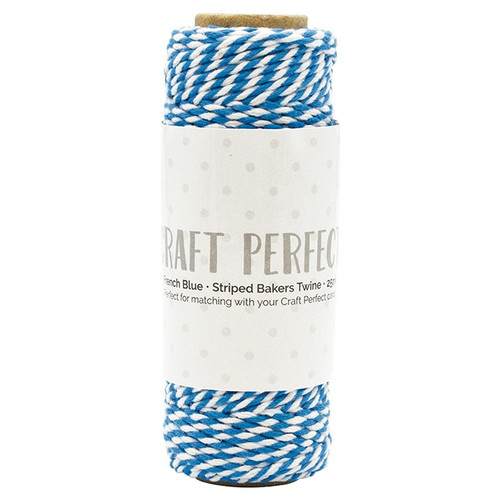 Craft Perfect Striped Bakers Twine-French Blue - TWINE-9992 - 5060517149925