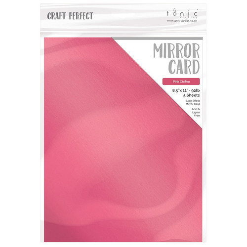 Craft Perfect Satin Mirror Cardstock 8.5"X11" 5/Pkg-Satin -Pink Chiffon - MIRRORS-9483E - 818569024838