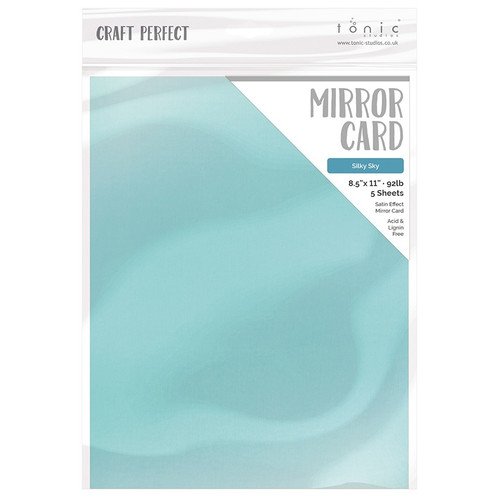 Craft Perfect Satin Mirror Cardstock 8.5"X11" 5/Pkg-Satin -Silky Sky - MIRRORS-9491E - 818569024913