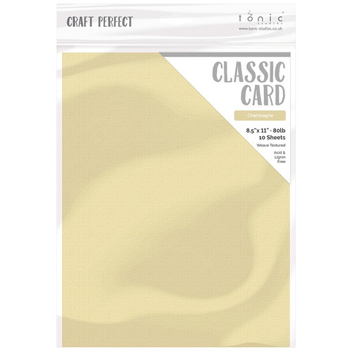 Craft Perfect Weave Textured Classic Card 8.5"X11" 10/Pkg-Champagne - CARD 8-9613 - 818569026139