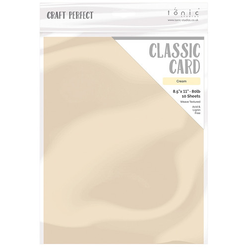 Craft Perfect Weave Textured Classic Card 8.5"X11" 10/Pkg-Cream - CARD 8-9614 - 818569026146