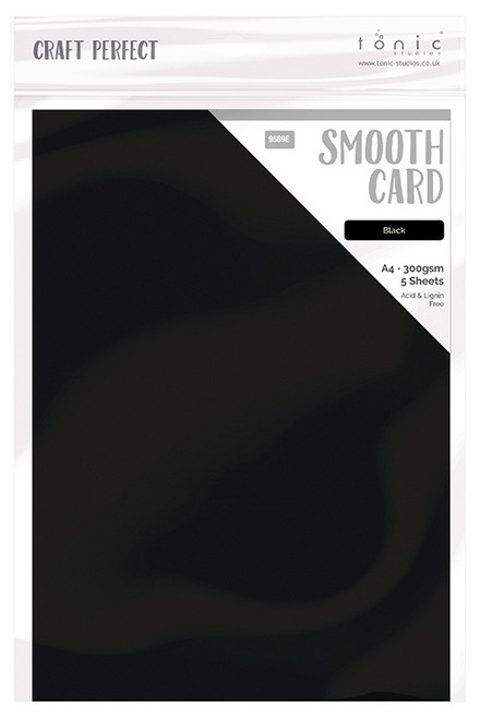 Craft Perfect Smooth Cardstock A4 5/Pkg-Black - 9569E - 5060517145699