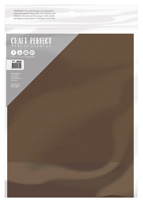 Craft Perfect Weave Textured Classic Card 8.5"X11" 10/Pkg-Chocolate Brown - CARD 8-9625