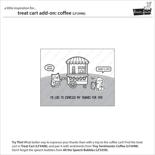 Lawn Fawn Clear Stamps 4"X6"-Treat Cart Add-On: Coffee - 5A002CKP-1GG40 Lawn Fawn Clear Stamps 4"X6"-Treat Cart Add-On: Coffee - 5A002CKP-1GG40
