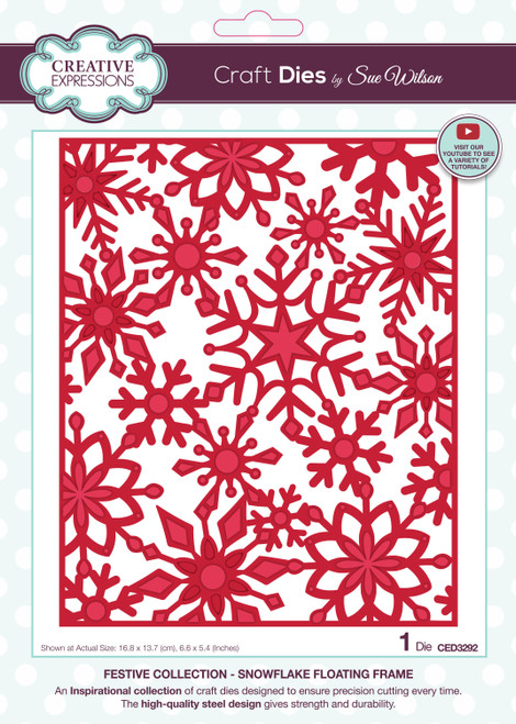 Creative Expressions Craft Dies By Sue Wilson-Festive Snowflake Floating Frame - 5A002CR6-1GG69 - 5055305990513