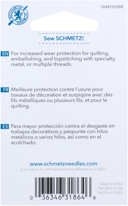 10 Pack - Schmetz Topstitch Gold Machine Needles-Size 80/12 (3) Size 90/14 (2) 5 Total - 1864