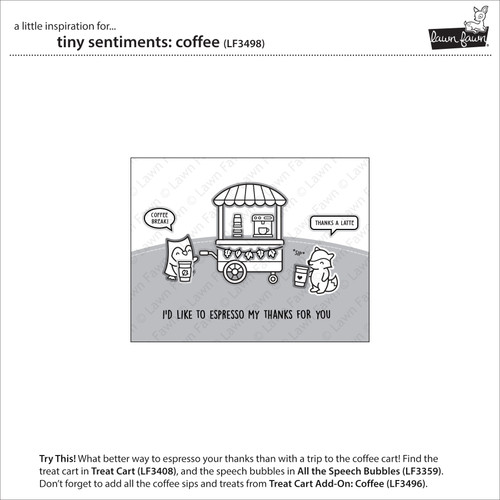 3 Pack - Lawn Fawn Clear Stamps 3"X2"-Tiny Sentiments: Coffee - 5A002CJX-1GG1X