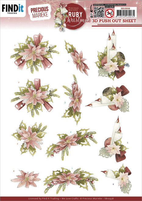 10 Pack Find It Trading Precious Marieke Punchout Sheet-Ruby Poinsettia, Ruby Christmas 5A002FKY-1GH1B - 8718715139275