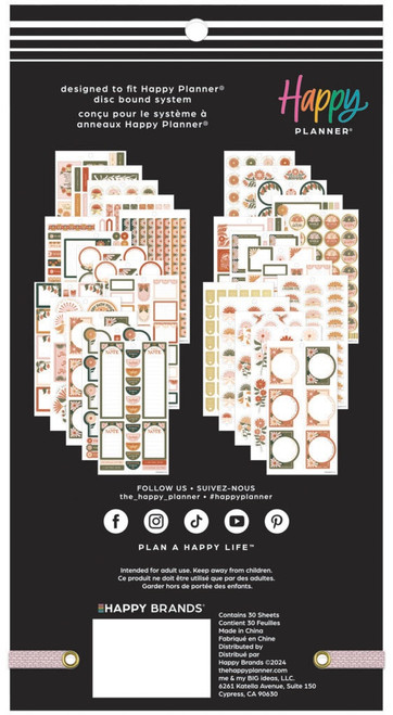 Happy Planner Classic Sticker Value Pack 30/Sheets-Desert Rose - 5A002FM7-1GH59 Happy Planner Classic Sticker Value Pack 30/Sheets-Desert Rose - 5A002FM7-1GH59