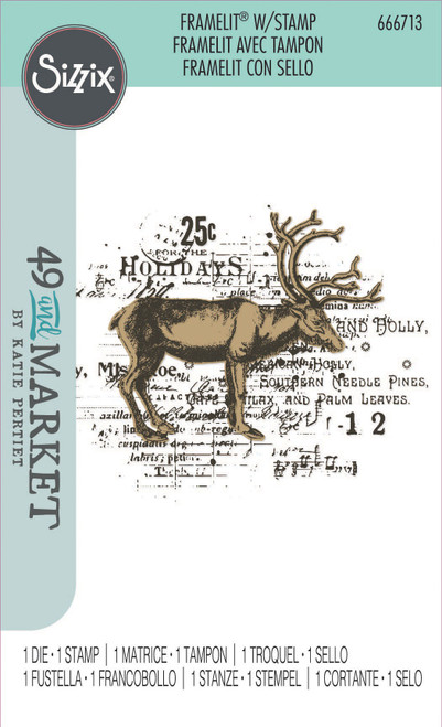 Sizzix Clear Stamp With Framlits Die By 49 And Market-Reindeer Mix Cluster - 5A00241K-1G79T - 630454290087