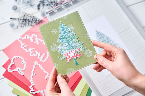 Sizzix A5 Clear Stamps With Framelits Die By 49 And Market-Pine Holidays - 5A002410-1G79Z Sizzix A5 Clear Stamps With Framelits Die By 49 And Market-Pine Holidays - 5A002410-1G79Z