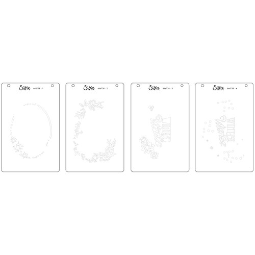 Sizzix A6 Layered Stencils 4/Pkg By Jen Long-Winter Wishes #3 - 5A002414-1G7B8 Sizzix A6 Layered Stencils 4/Pkg By Jen Long-Winter Wishes #3 - 5A002414-1G7B8