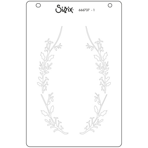 Sizzix A6 Layered Stencils 4/Pkg by Jen Long-Merry & Bright #3 - 5A00240V-1G79R