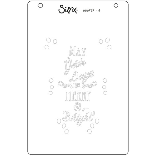 Sizzix A6 Layered Stencils 4/Pkg by Jen Long-Merry & Bright #3 - 5A00240V-1G79R