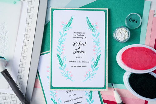 Sizzix A6 Layered Stencils 4/Pkg by Jen Long-Merry & Bright #3 5A00240V-1G79R
