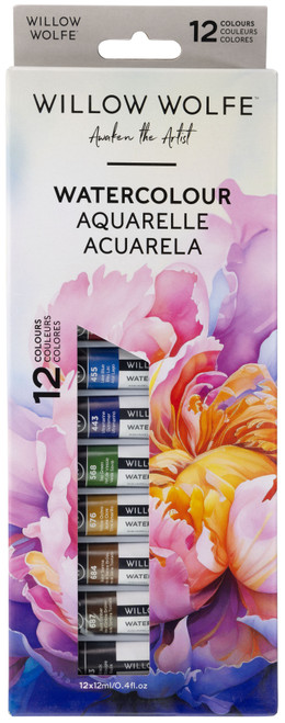 Willow Wolfe Essential Watercolor Paint Set 12ml 12/Pkg-Assorted Colors - 5A00282S-1GB4Y - 628215003113