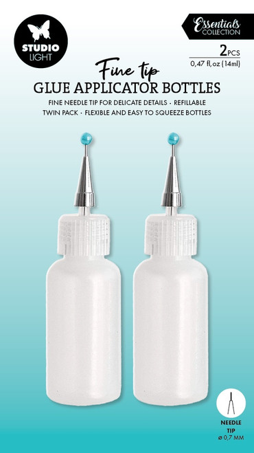 Studio Light Glue Application Bottles 14ml 2/Pkg-Nr. 01, Ultra Fine Tip - 5A002BJW-1GF11 - 8713943155059