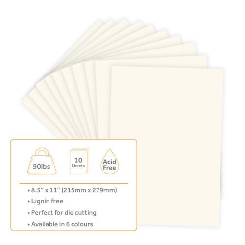 Craft Perfect Smooth Cardstock 8.5"X11"-Ivory White - CARDSM12-9913E