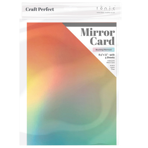 Craft Perfect Ombre Iridescent Mirror Cardstock 8.5"X11"-Blushing Mermaid - 5A0023WV-8942E - 841079189421