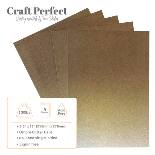 Craft Perfect Ombre Glitter Cardstock 8.5"X11"-Oyster Luster - OMBREGLT-8922E Craft Perfect Ombre Glitter Cardstock 8.5"X11"-Oyster Luster - OMBREGLT-8922E