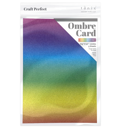 Craft Perfect Ombre Glitter Cardstock 8.5"X11"-Kaleidoscope Of Color - OMBREGLT-8923E - 841079189230