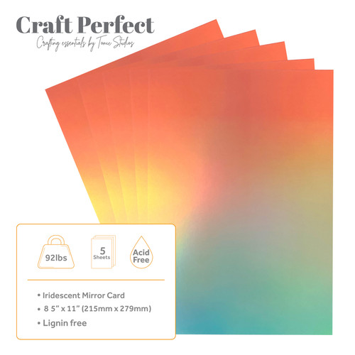 3 Pack - Craft Perfect Ombre Iridescent Mirror Cardstock 8.5"X11"-Blushing Mermaid - 5A0023WV-8942E 3 Pack - Craft Perfect Ombre Iridescent Mirror Cardstock 8.5"X11"-Blushing Mermaid - 5A0023WV-8942E