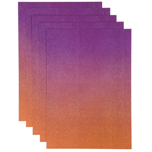 2 Pack - Craft Perfect Ombre Glitter Cardstock 8.5"X11"-Arabian Nights - OMBREGLT-8925E