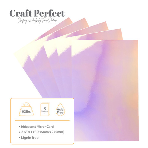 3 Pack - Craft Perfect Gloss Iridescent Mirror Cardstock 8.5"X11"-Prismatic Pink - 5A0023WX-8751E