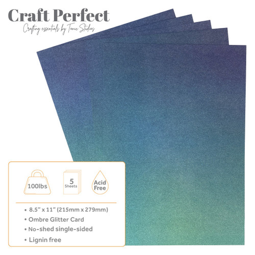 2 Pack - Craft Perfect Ombre Glitter Cardstock 8.5"X11"-Under The Sea - OMBREGLT-8921E 2 Pack - Craft Perfect Ombre Glitter Cardstock 8.5"X11"-Under The Sea - OMBREGLT-8921E