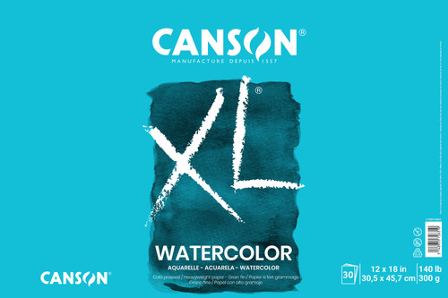 Canson XL Watercolor Paper Pad 12"X18"-30 Sheets - 5A002FK7-1GGZ3 - 3148950099662