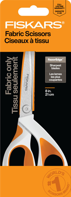 Fiskars RazorEdge(TM) SoftGrip(R) Fabric Scissors -8" White Handle - 5A002FKB-1GGZ4 - 020335078154