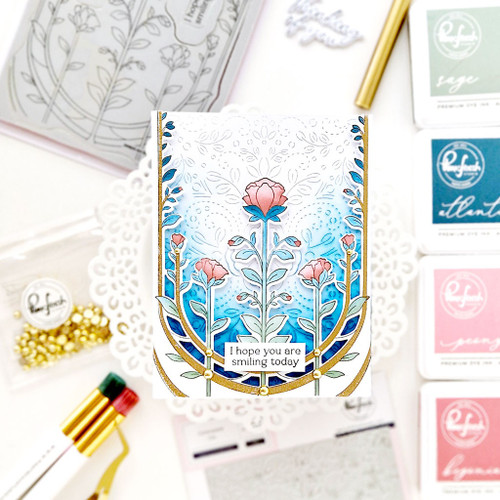 Pinkfresh Studio Press Plate-Art Deco Floral Arch - 5A002CVW-1GGC0