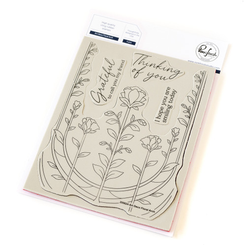 Pinkfresh Studio Cling Stamp 4.25"X5.5" -Art Deco Floral Arch - 5A002CWG-1GGCK - 736952886507