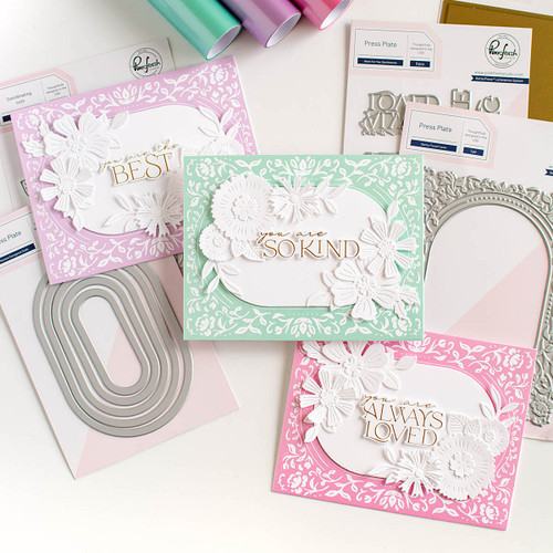 Pinkfresh Studio Press Plate-Dainty Floral Frame - 5A002CVR-1GGCN Pinkfresh Studio Press Plate-Dainty Floral Frame - 5A002CVR-1GGCN