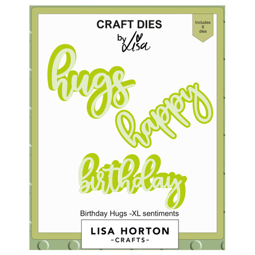 Lisa Horton Crafts XL Sentiments Dies-Birthday Hugs - 5A002F1N-1GGGN - 632793478997
