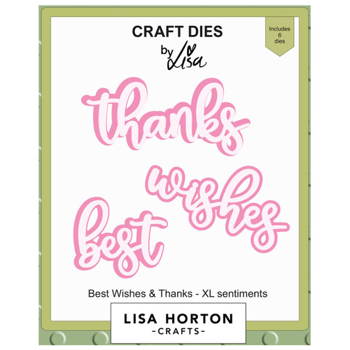 Lisa Horton Crafts XL Sentiments Dies-Best Wishes & Thanks - 5A002DYL-1GGKD - 632793479000