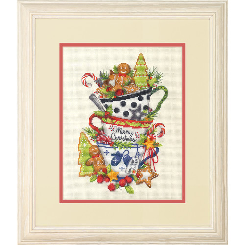 Dimensions Counted Cross Stitch Kit 8"X10"-Christmas Tea (14 Count) - 5A002G8X-1GHQF