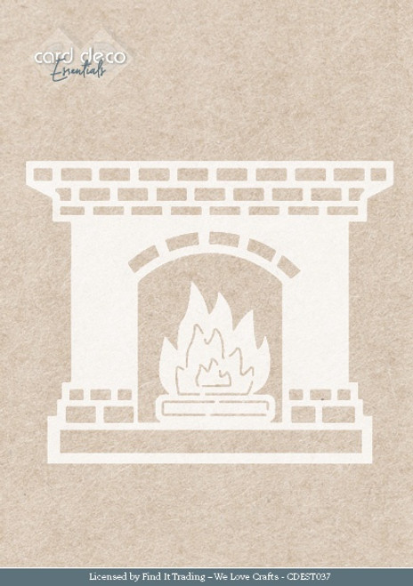 Find It Trading Card Deco Essentials Stencil-Fireplace A5, Glowing Christmas - 5A002G15-1GHGW - 8718715141858