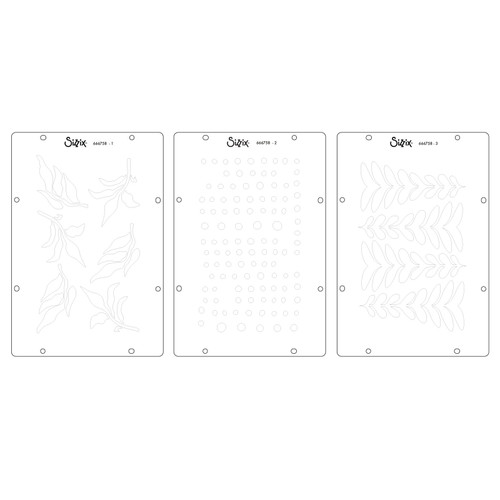 Sizzix Clear Stamp Set 6/Pkg W/Stencils 3/Pkg By Cat Kerr-The Visiter - 5A002BLF-1GF2X - 630454290469