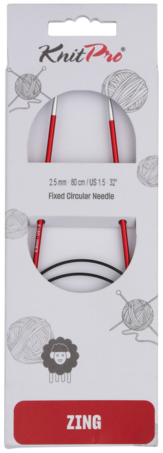 KnitPro-Zing Fixed Circular Needles 32"-Size 1.5/2.50mm - 5A002FWY-1GHBN - 8904086280658