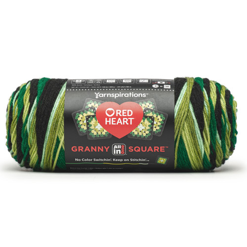 3 Pack - Red Heart All in One Granny Square-Verdant Vine - E310GS-1GGMV - 073650091384