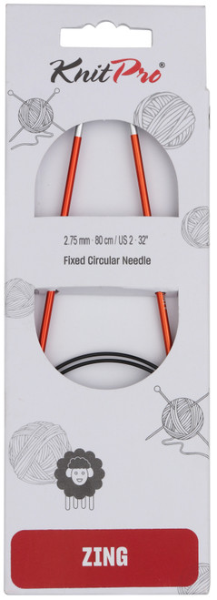 KnitPro-Zing Fixed Circular Needles 32"-Size 2/2.75mm - 5A002FX6-1GHBX - 8904086280665 KnitPro-Zing Fixed Circular Needles 32"-Size 2/2.75mm - 5A002FX6-1GHBX - 8904086280665