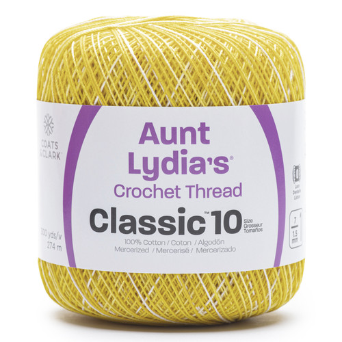 Aunt Lydia's Classic Crochet Thread Size 10-Super Glow Mimosa - 154-1GGN7 - 073650078903