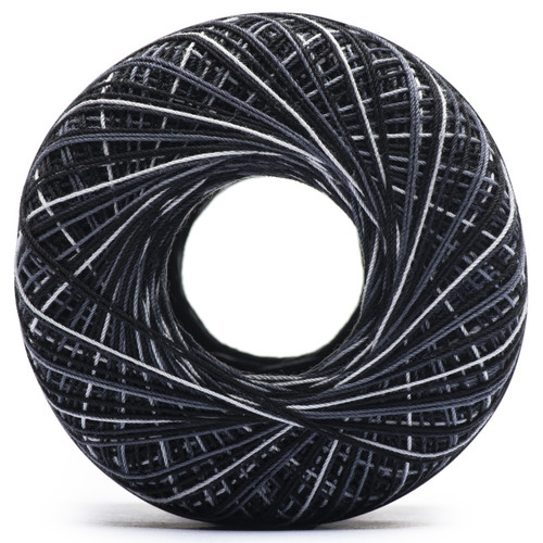 Aunt Lydia's Classic Crochet Thread Size 10-Super Glow Black Pinstripes - 154-1GGN8