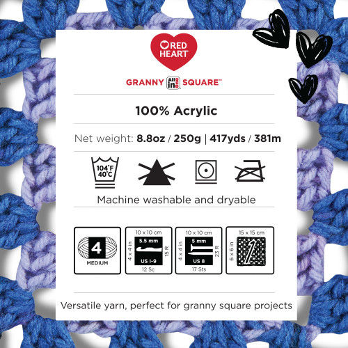 3 Pack - Red Heart All in One Granny Square-Espresso - E310GS-1GGMT 3 Pack - Red Heart All in One Granny Square-Espresso - E310GS-1GGMT
