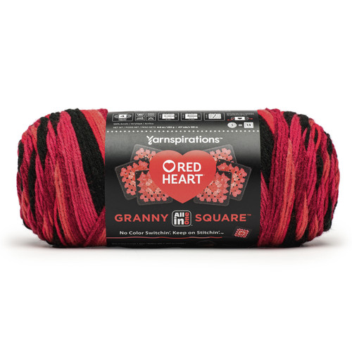 3 Pack - Red Heart All in One Granny Square-Ruby Red - E310GS-1GGMZ - 073650091339