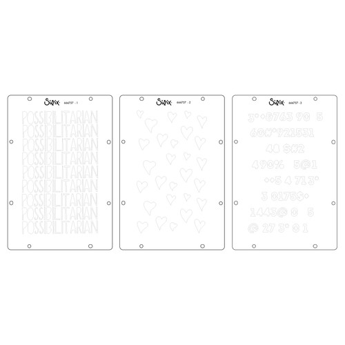 Sizzix Clear Stamp Set 13/Pkg W/Stencils 3/Pkg By Cat Kerr-Possibilitarian - 5A002BLG-1GF2Z - 630454290452